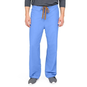 Medline PerforMAX Unisex Reversible Scrub Pants with Front Drawstring - PerforMAX Unisex Reversible Drawstring Scrub Pants with Angelica Color-Coding, Size L Long Inseam, Ceil Blue - 800NTHLL-CA