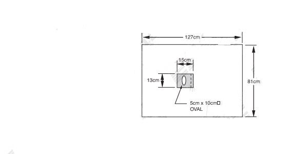 Eagle Labs Plastic Drapes - Plastic Drapes with Adhesive Aperture, 6" x 5" Aperture Area, 2" x 4" Aperture Oval, 50" x 32" Overall - 810-30