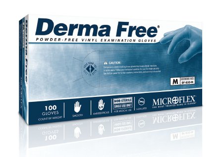 Ansell Healthcare Microflex Derma Free DF-850 Vinyl Exam Gloves - Microflex Derma Free Powder-Free Vinyl Exam Gloves, 9.5", Size L - DF-850-L