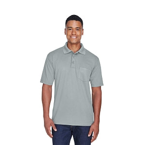 Ultraclub Unisex Polo Shirts - 100% Polyester Pocket Polo Shirt, Unisex, Gray, Size 2XL - 8210P SILVER 2XL