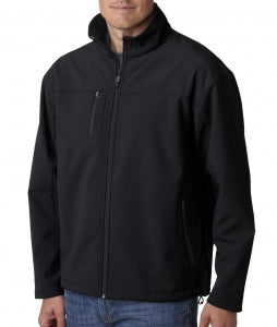 Ultraclub Unisex Wind Jackets - Men's 100% Polyester Ripstop Jacket with Zip Pocket and Cadet Collar, Black, Size XL - 8280 BLACK XL