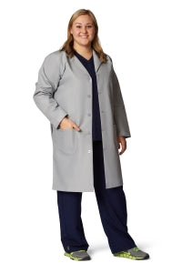 Medline Unisex Knee Length Lab Coats - Unisex Knee-Length Lab Coat, Gray, Size S - 83044GRYS