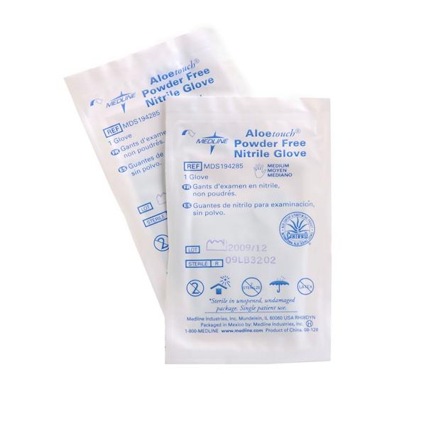 Medline Industries  Gloves Exam Aloetouch PF Nitrile LF 9 in Lg Strl Green 100/Bx, 4 BX/CA (MDS194286)