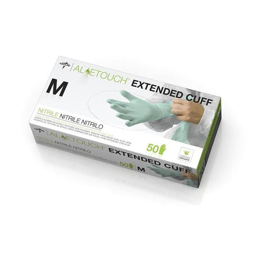 Medline Industries  Gloves Exam Aloetouch PF Nitrile Latex-Free 12 in Md Green 50/Bx, 10 BX/CA (MDS195185)