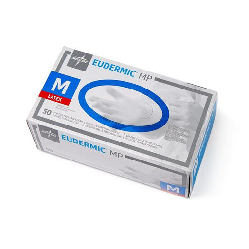 Medline Industries  Gloves Exam Eudermic MP Powder-Free Latex 12 in Medium Blue 50/Bx, 10 BX/CA (485602)