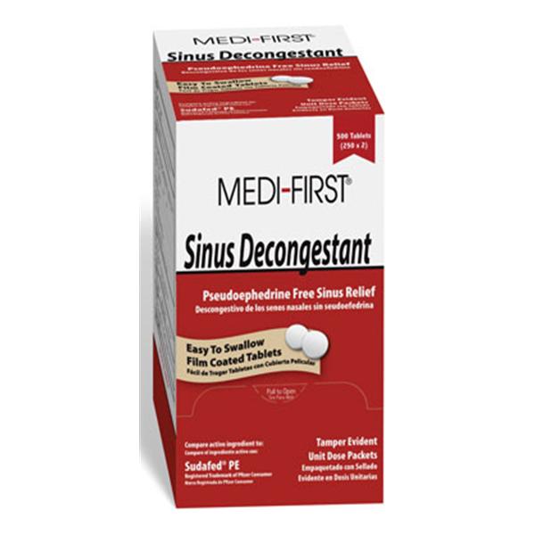 Medique Pharmaceuticals Medi-First Sinus Decongestant Tablets UD Pkt 10mg 100x1/Bx