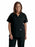 Medline PerforMAX Women's V-Neck Tunic Scrub Top with 2 Pockets - PerforMAX Women's V-Neck 2-Pocket Tunic Scrub Top, Size S, Black - 839DKWS