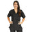 Medline PerforMAX Women's V-Neck Tunic Scrub Top with 2 Pockets - PerforMAX Women's V-Neck 2-Pocket Tunic Scrub Top, Size S, Black - 839DKWS