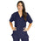 Medline PerforMAX Women's V-Neck Tunic Scrub Top with 2 Pockets - PerforMAX Women's V-Neck 2-Pocket Tunic Scrub Top, Size S, Navy - 839NNTS