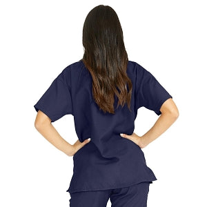 Medline PerforMAX Women's V-Neck Tunic Scrub Top with 2 Pockets - PerforMAX Women's V-Neck 2-Pocket Tunic Scrub Top, Size 3XL, Navy - 839NNTXXXL
