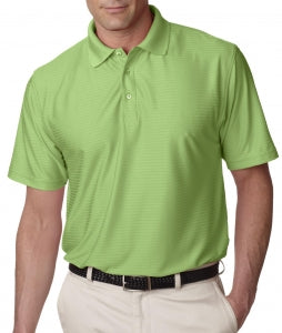 Ultraclub Men's Tonal Striped Cool and Dry Polo - Cool and Dry Elite Tonal Stripe Performance Polo Shirt, Men's, Apple, Size L - 59215545