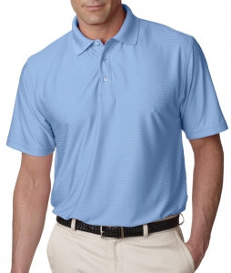 Ultraclub Men's Tonal Striped Cool and Dry Polo - Cool and Dry Elite Tonal Stripe Performance Polo Shirt, Men's, Carolina Blue, Size S - 59215013