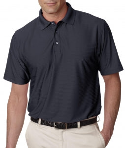 Ultraclub Men's Tonal Striped Cool and Dry Polo - Cool and Dry Elite Tonal Stripe Performance Polo Shirt, Men's, Navy, Size 2XL - 59215317