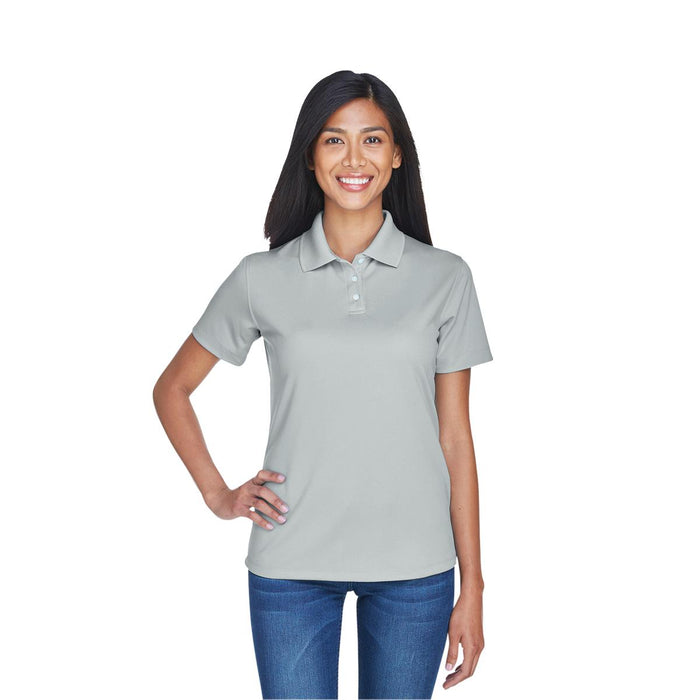 100% Polyester Cool and Dry Stain-Release Performance Polo Shirt, Women's, Gray, Size XL