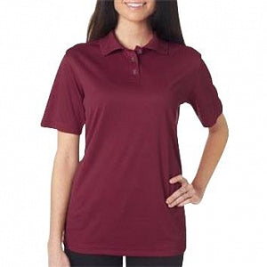 Ultraclub Ladies Cool and Dry Sport Polo - 100% Polyester Cool and Dry Stain-Release Performance Polo Shirt, Women's, Wine, Size XL - 8445L-MAROON-XL
