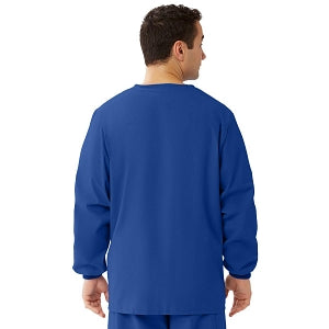 Medline Unisex AngelStat Snap-Front Warm-Up Scrub Jackets - AngelStat Unisex Snap Front Scrub Jacket, Sapphire, Size XL - 849NHTXL