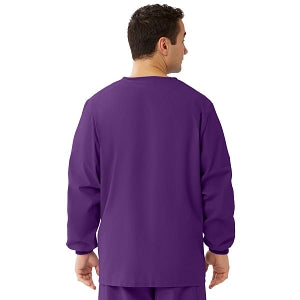 Medline Unisex AngelStat Snap-Front Warm-Up Scrub Jackets - AngelStat Unisex Warm-Up Scrub Jacket, Regal Purple, Size S - 849NRPS