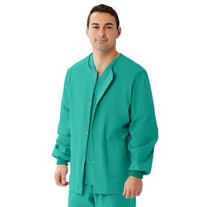 Medline Unisex AngelStat Snap-Front Warm-Up Scrub Jackets - AngelStat Unisex Warm-Up Scrub Jacket, Jade, Size S, Angelica Color Coding - 849NTJS-CA