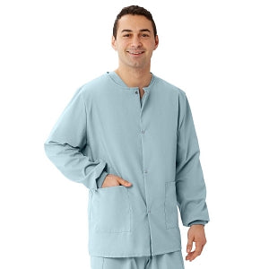 Medline Unisex AngelStat Snap-Front Warm-Up Scrub Jackets - AngelStat Unisex Scrub Jacket, Misty Green, Size M - 849NTZM