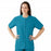 Medline AngelStat Women's Jewel Neck Short Sleeve Snap Front Scrub Tops - AngelStat Women's Jewel Neck Short-Sleeve Snap Front Tunic Scrub Top with 2 Pockets, Size M, Peacock - 851NBTM