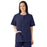 Medline AngelStat Women's Jewel Neck Short Sleeve Snap Front Scrub Tops - AngelStat Women's Jewel Neck Short-Sleeve Snap Front Tunic Scrub Top with 2 Pockets, Size XL, Navy - 851NNTXL