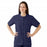 Medline AngelStat Women's Jewel Neck Short Sleeve Snap Front Scrub Tops - AngelStat Women's Jewel Neck Short-Sleeve Snap Front Tunic Scrub Top with 2 Pockets, Size XL, Navy - 851NNTXL