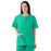Medline AngelStat Women's Jewel Neck Short Sleeve Snap Front Scrub Tops - AngelStat Women's Jewel Neck Short-Sleeve Snap Front Tunic Scrub Top with 2 Pockets, Size L, Jade - 851NTJL