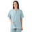 Medline AngelStat Women's Jewel Neck Short Sleeve Snap Front Scrub Tops - AngelStat Women's Jewel Neck Short-Sleeve Snap Front Tunic Scrub Top with 2 Pockets, Size L, Misty - 851NTZL