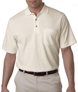 Ultraclub Ultraclub Classic Men's Polo Shirts - Classic Pique Performance Polo Shirt, Men's, Stone, Size M - 8534STNM