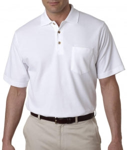 Ultraclub Ultraclub Classic Men's Polo Shirts - Classic Pique Performance Polo Shirt, Men's, White, Size S - 8534WHTS