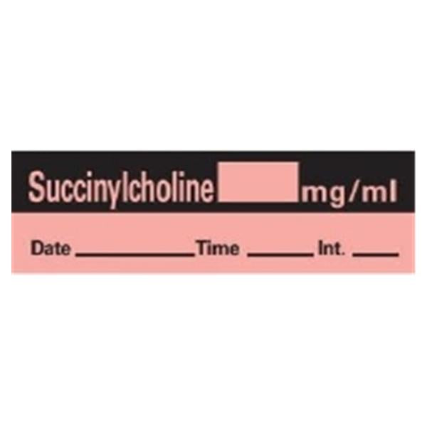 TimeMed a Div of PDC Tape Succinylcholine Anesthesia .5x500 Rmvbl Fluorescent Red 1/Rl