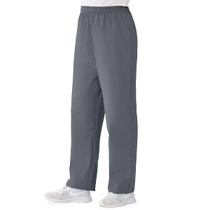 Medline AngelStat Women's Elastic Waist Scrub Pants with Drawstring - AngelStat Women's Elastic Waist Scrub Pants with Drawstring, Size L, Charcoal - 854NCCL