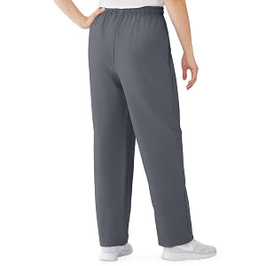 Medline AngelStat Women's Elastic Waist Scrub Pants with Drawstring - AngelStat Women's Elastic Waist Scrub Pants with Drawstring, Size S, Charcoal - 854NCCS