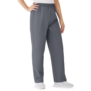 Medline AngelStat Women's Elastic Waist Scrub Pants with Drawstring - AngelStat Women's Elastic Waist Scrub Pants with Drawstring, Size S, Charcoal - 854NCCS