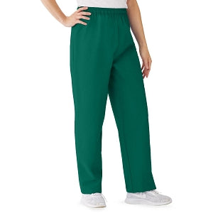 Medline AngelStat Women's Elastic Waist Scrub Pants with Drawstring - AngelStat Women's Elastic Waist Scrub Pants with Drawstring, Size 2XL, Hunter - 854NHGXXL