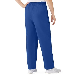 Medline AngelStat Women's Elastic Waist Scrub Pants with Drawstring - AngelStat Women's Elastic Waist Scrub Pants with Drawstring, Size M, Sapphire - 854NHTM