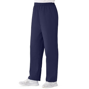 Medline AngelStat Women's Elastic Waist Scrub Pants with Drawstring - AngelStat Women's Elastic Waist Scrub Pants with Drawstring, Size M, Navy - 854NNTM