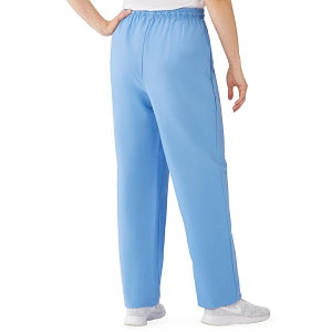 Medline AngelStat Women's Elastic Waist Scrub Pants with Drawstring - AngelStat Women's Elastic Waist Scrub Pants with Drawstring, Size XL, Ceil Blue - 854NTHXL