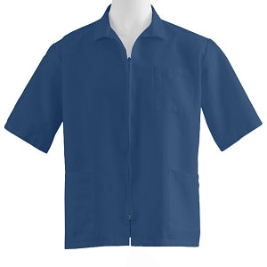 Medline Unisex Zip Front Smock - Unisex Front-Zip Smock, Navy, Size M - 87005DNWM