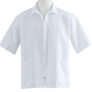 Medline Unisex Zip Front Smock - Unisex Front-Zip Smock, White, Size XL - 87005QHWXL