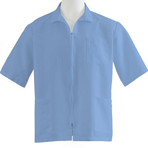 Medline Unisex Zip Front Smock - Unisex Front-Zip Smock, Light Blue, Size 3XL - 87005RCWXXXL