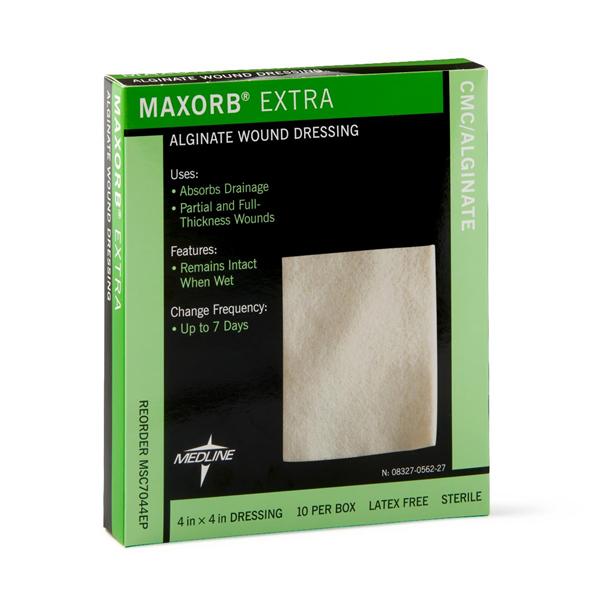 Medline Industries  Dressing Maxorb Extra Alg 4x4" Strl Highly Absorbent LF 50/Ca