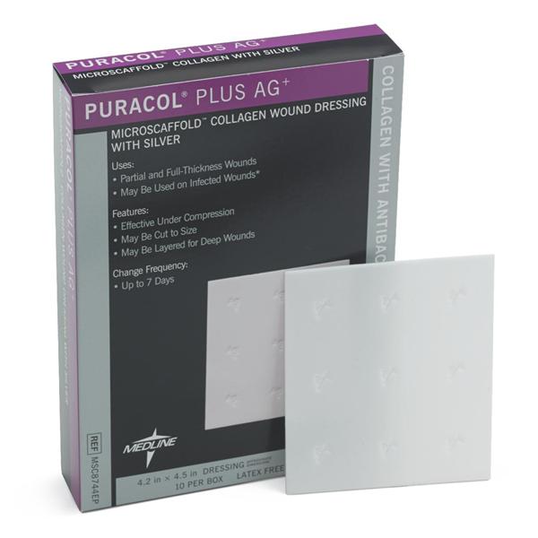 Medline Industries  Dressing Puracol Plus AG+ Clgn 4x4" Strl Hi Abs LF 50/Ca
