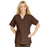 Medline ComfortEase Women's V-Neck Tunic Scrub Top with 2 Pockets - ComfortEase Women's V-Neck Short-Sleeve 2-Pocket Tunic Scrub Top, Size 3XL, Brown - 8800JBRXXXL