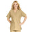 Medline ComfortEase Women's V-Neck Tunic Scrub Top with 2 Pockets - ComfortEase Women's V-Neck Short-Sleeve 2-Pocket Tunic Scrub Top, Size 2XL, Khaki - 8800JKKXXL