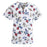 Medline ComfortEase Women's V-Neck Tunic Scrub Top with 2 Pockets - Print ComfortEase Women's V-Neck Short-Sleeve 2-Pocket Tunic Scrub Top, Size 2XL, Autumn Glow - 8800JAGXXL