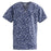 Medline ComfortEase Women's V-Neck Tunic Scrub Top with 2 Pockets - ComfortEase Women's V-Neck Short-Sleeve 2-Pocket Tunic Scrub Top, Size M, Rhapsody Blues Print - 8800JRPM