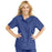 Medline ComfortEase Women's Snap-Front Tunic Scrub Top with 2 Pockets - ComfortEase Women's Snap-Front 2-Pocket Tunic Scrub Top, Size 2XL, Mariner Blue - 8815JMBXXL