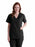 Medline PerforMAX Women's Mock Wrap Tunic Scrub Top with 2 Pockets - PerforMAX Women's Mock Wrap 2-Pocket Tunic Scrub Top, Size XL, Black - 881DKWXL