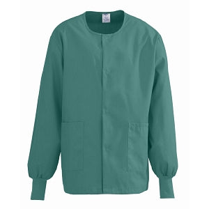 Medline ComfortEase Unisex Crew-Neck Warm Jackets - ComfortEase Unisex Crew-Neck Warm Scrub Jacket with Knit Cuff, Evergreen, Size 6XL - 8832JEG6XL